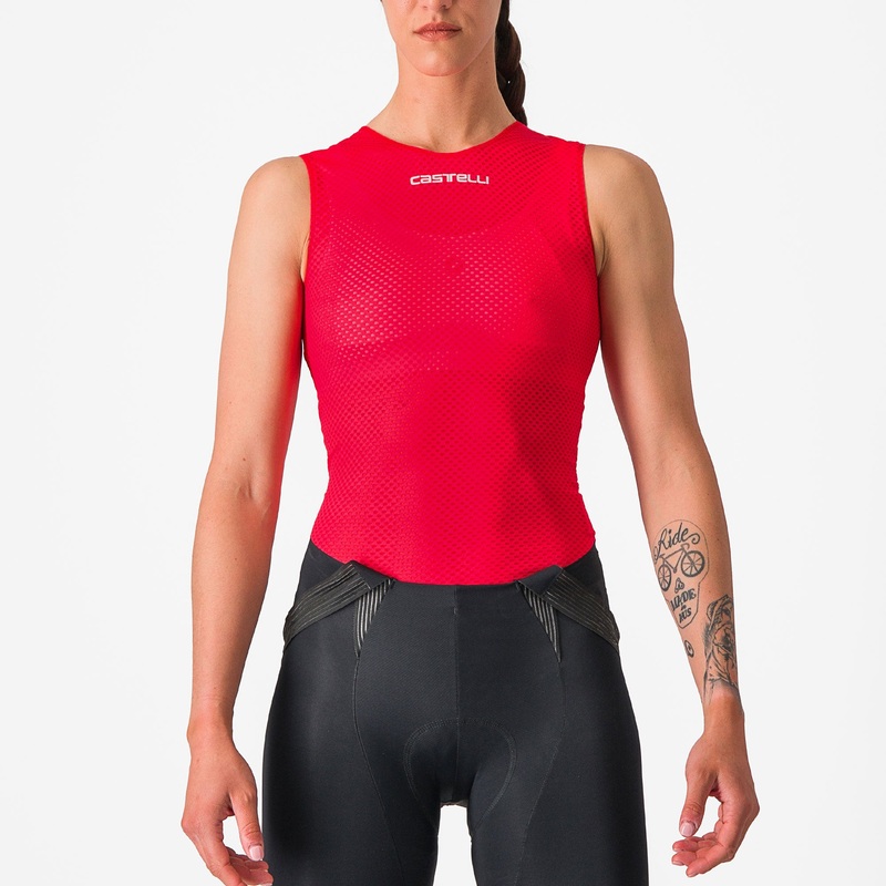 Maglia intima senza maniche donna Castelli Pro Mesh 4 – Rosso