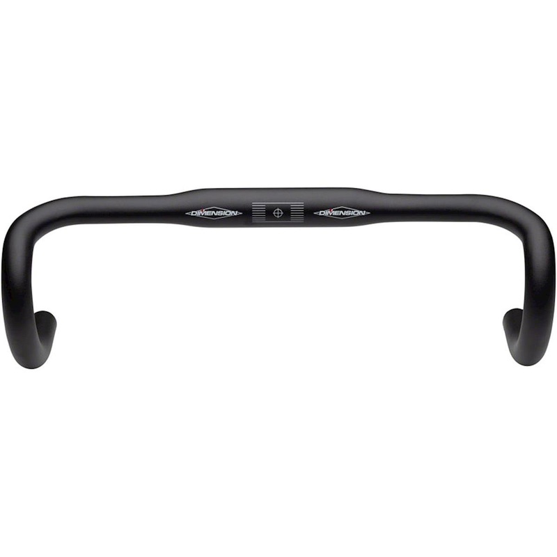 Dimension Flat Top Shallow Road Bar (Black) (31.8mm) (38cm)