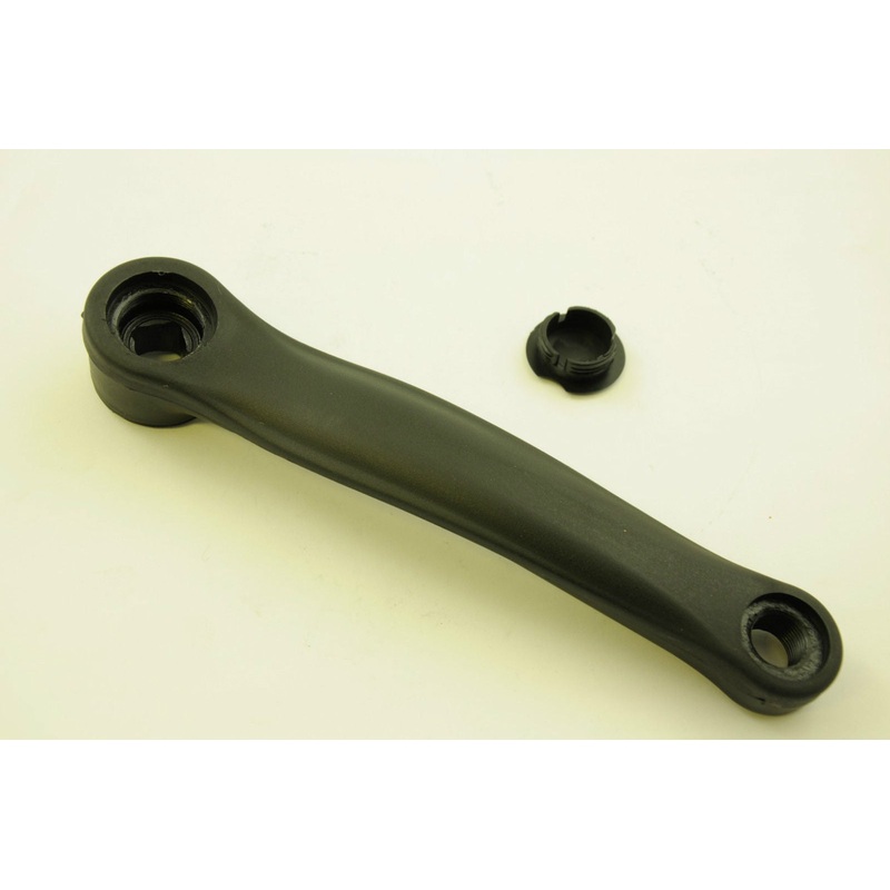 BLACK COTTERLESS AXLE LEFT HAND CRANK PEDAL ARM 170mm SQUARE HOLE DIAMOND CUT