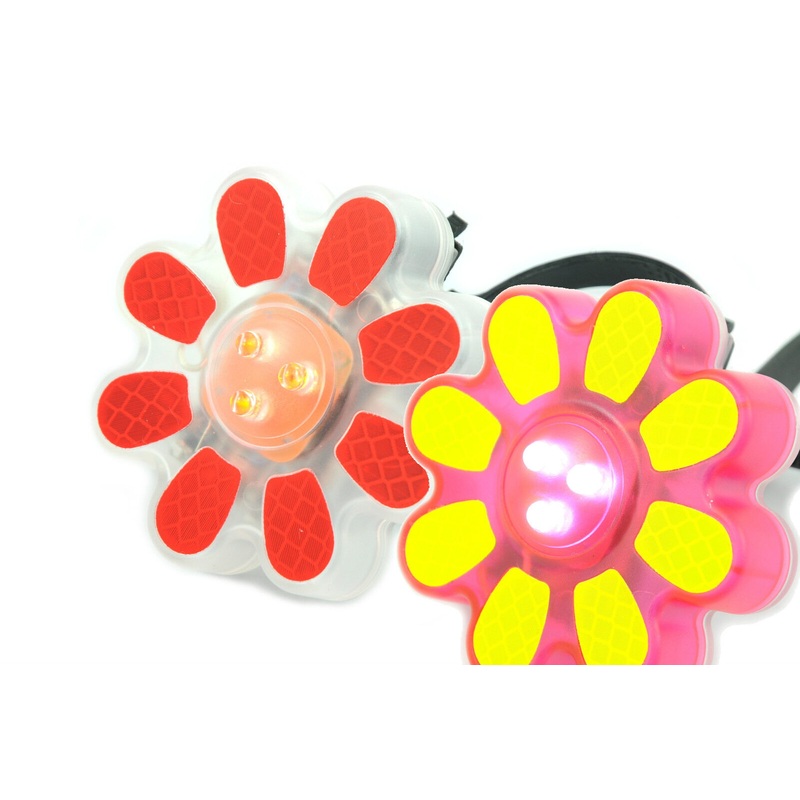 3 LED FRONT & REAR BICYCLE LIGHT FLOWER SHAPED IDEAL GIFT KIDS 50% OFF