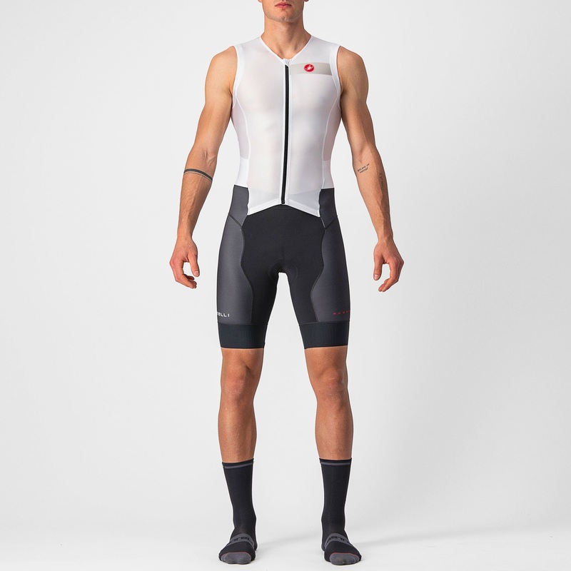 Body senza maniche Castelli Free Sanremo 2 Suit – Bianco nero