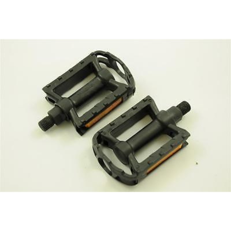 CHILDRENS BIKE PEDALS BLACK JUNIOR 1-2FOR ONE PIECE CRANKS BMX & KIDS BIKES