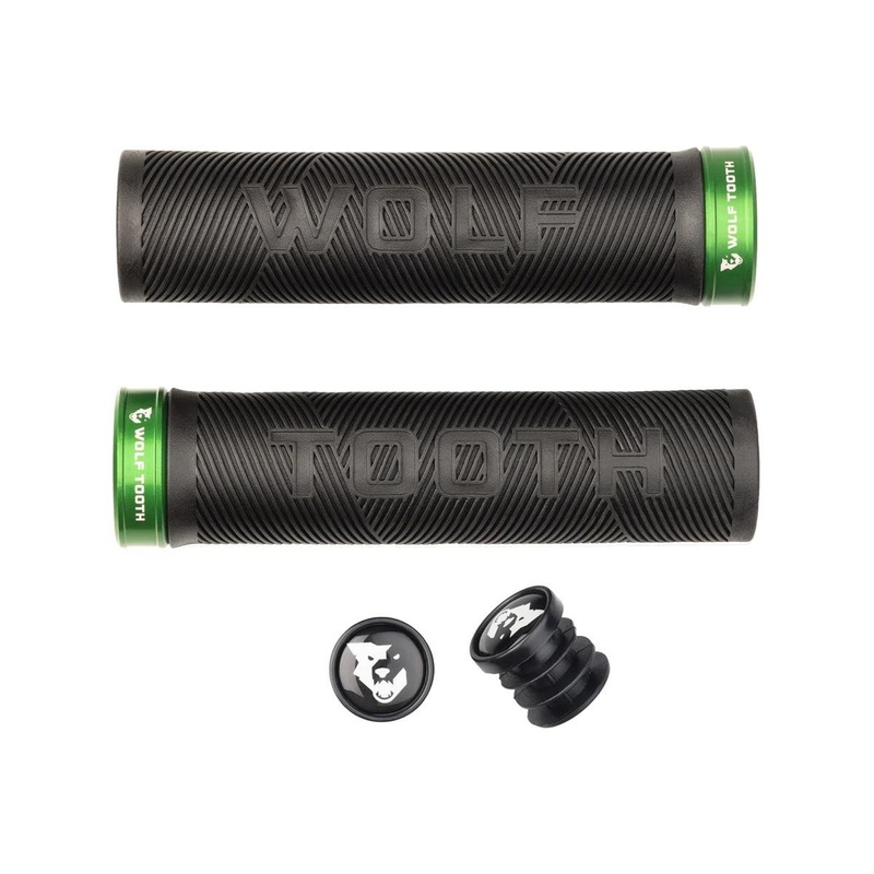 Wolf Tooth Components Echo Lock-On Grips (Black/Green)