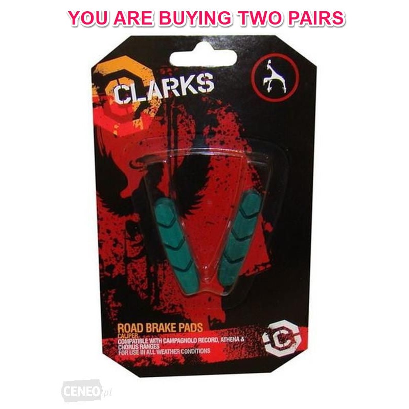 Clarks Road Bike Caliper Replacement Brake Pads Campagnolo Green For Ceramic Rims
