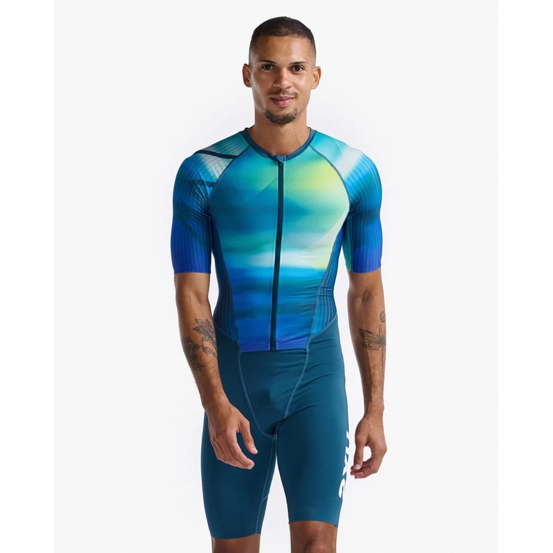 AERO SLEEVED TRISUIT|Green|Black|S|M|L|XL|XS