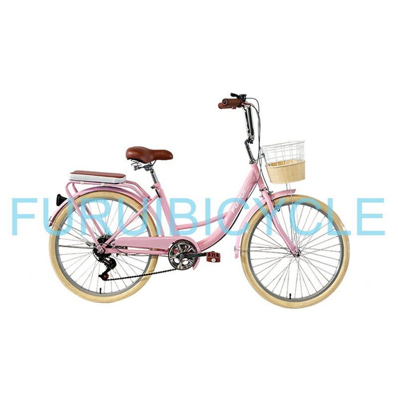 24 Classic Bicycle Whole-Sale Bike Pink for Women Steel Frame with 6sp