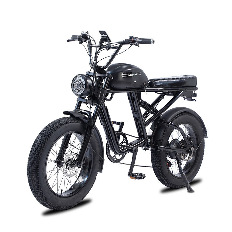 2023 Vintage Super Electric Hybrid Bike Aluminum Alloy Frame 73 Fat Tire 20 Inch 1500W 23 Ah Long Range E Bike