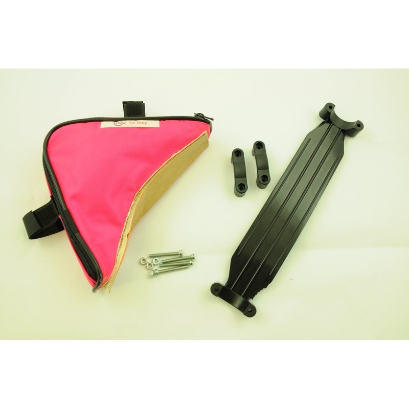 TRIANGLE TOOL BIKE FRAME BAG POUCH + SHOULDER STRAP CARRY YOUR BIKE NEON PINK