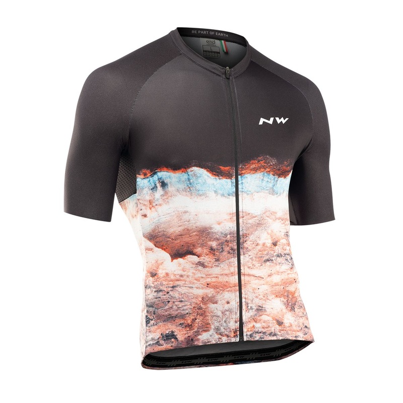 EARTH MENS CYCLING JERSEY|S|M|L|XL|Black/Sienna Orange