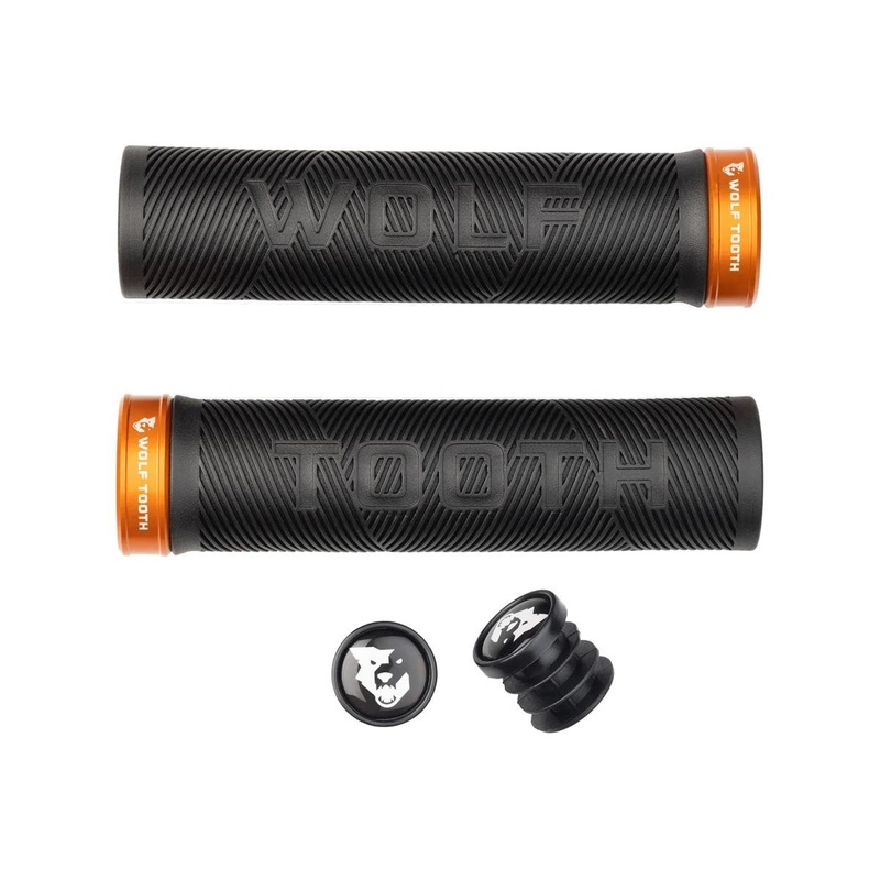 Wolf Tooth Components Echo Lock-On Grips (Black/Orange)