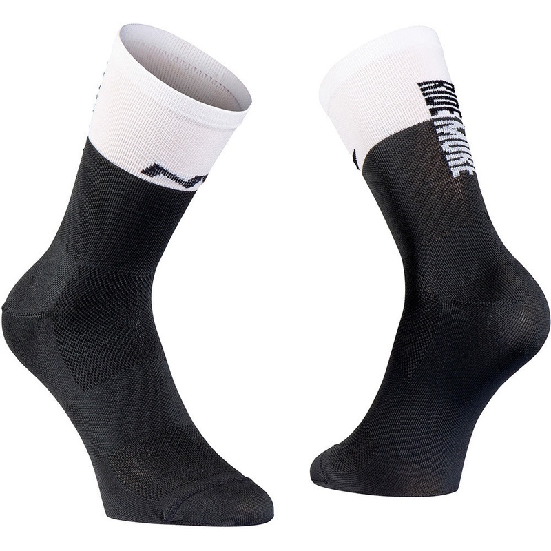 WORK LESS RIDE MORE SOCKS|Black/White|M|L