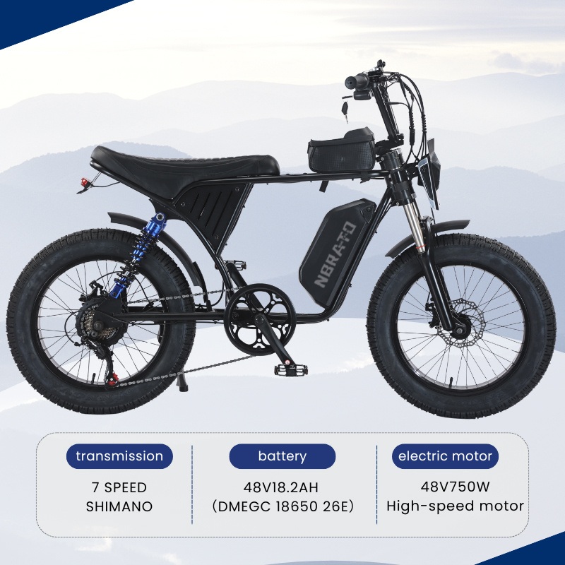 Us Warehouse 750W 18.2ah High Carbon Steel 750W 20 Inch Fat Tire Electric Bike
