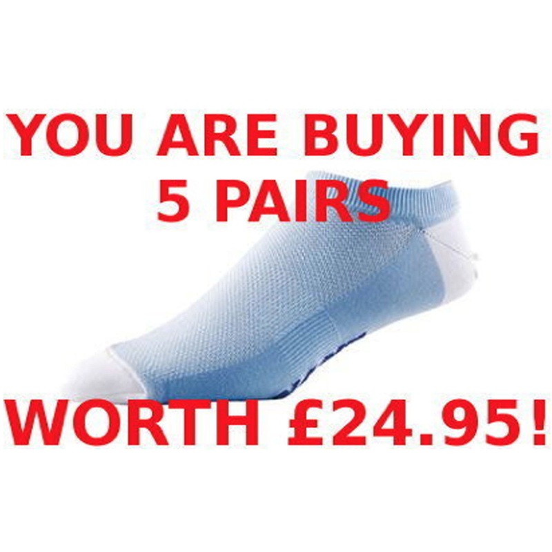 5 PAIRS GIANT SHORT CYCLING SOCKS-SPORTS SOCKS L-XL LADIES BLUE – 60%