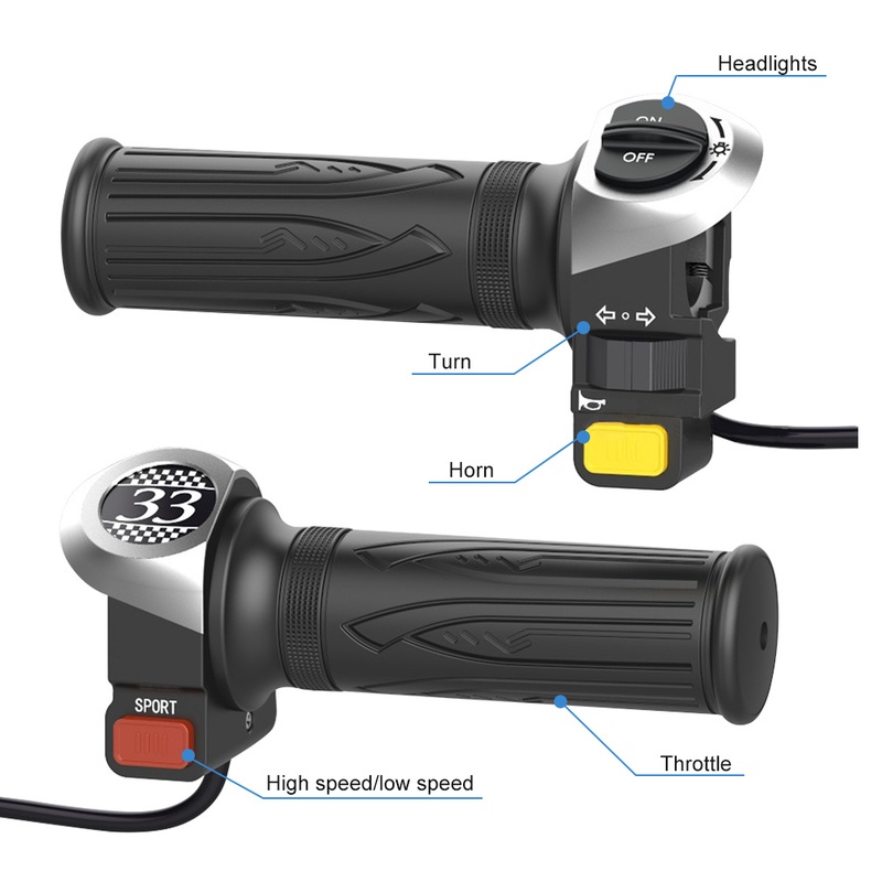 36V 48V 60V 72V Universal Voltage Twist Throttle for Electric Bike Scooter MTB Parts Rolling Handlebar Grips