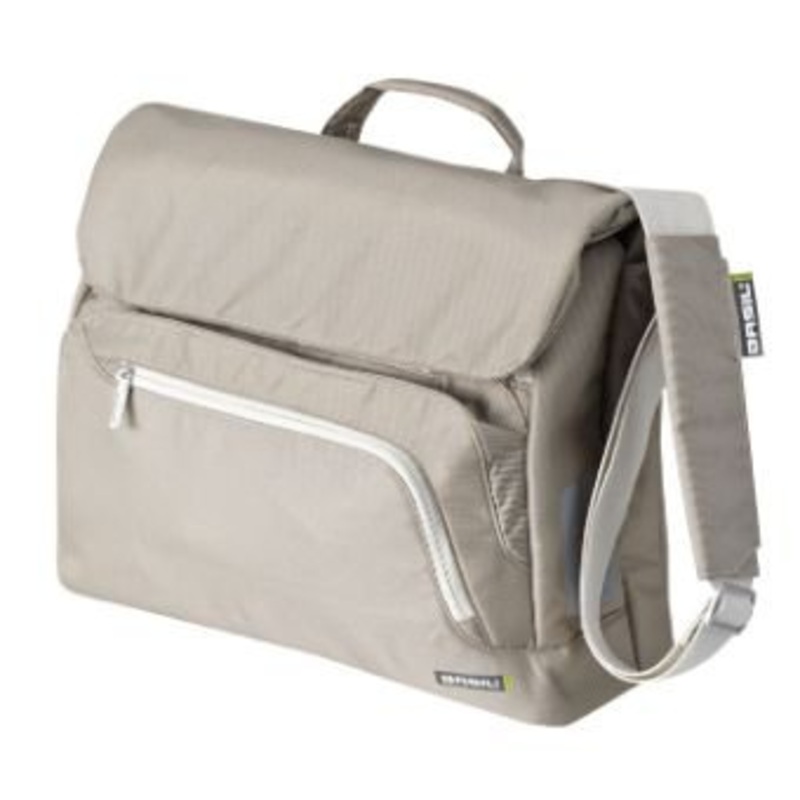 BASIL BUSINESS COLLECTION: UNISEX SELECT SINGLE PANNIER MESSENGER- LAPTOP BIKE BAG PALE KHAKI GREEN
