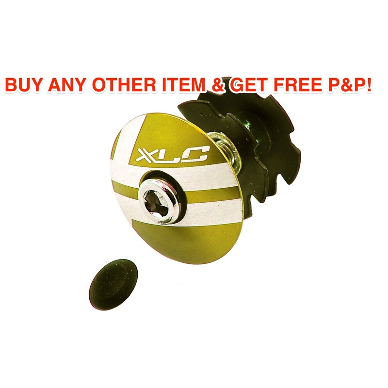 XLC 25.4mm ALLOY A HEAD CAP & STAR WASHER IN ANODISED GOLD-YELLOW