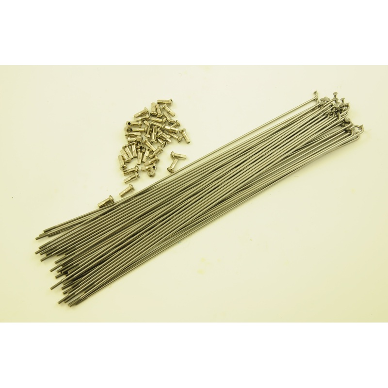 40x 14 GAUGE STAINLESS STEEL BIKE SPOKES WITH BRASS NIPPLES SUIT 26 (559) MTB RIM WHEEL HIGH QUALITY