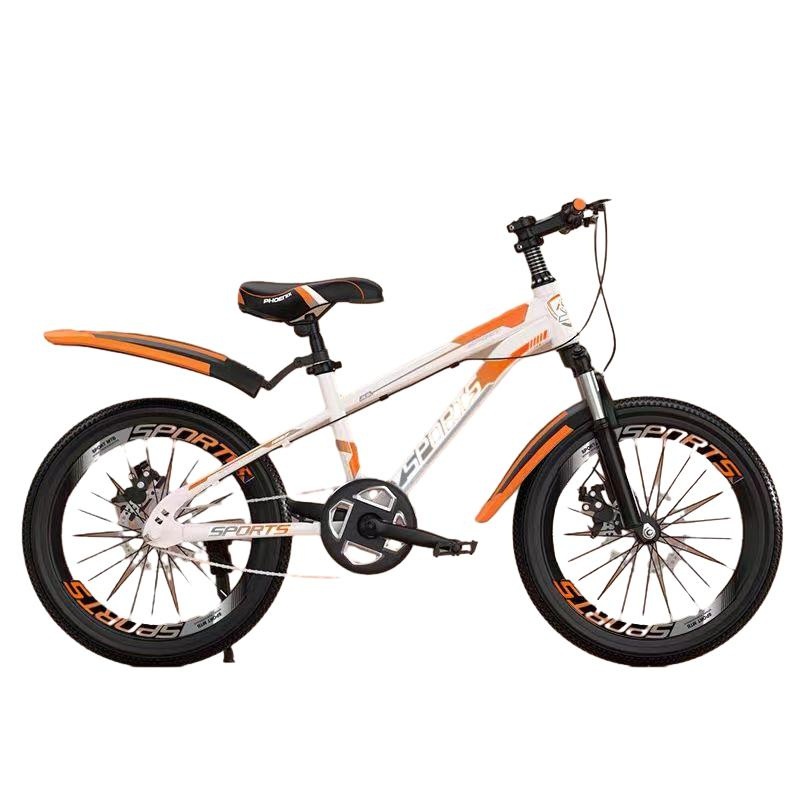 20” Bike for Students, Carbon Steel Frame, Mechanical Disc Brakes, Front Suspension.