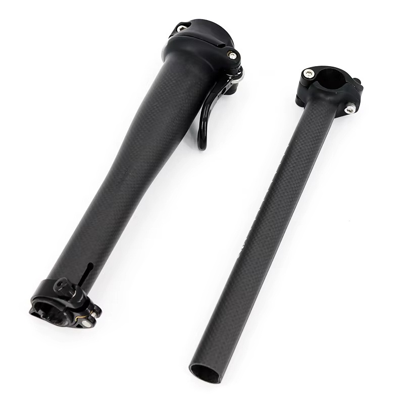 Bicycle Stem 25.4 28.6mm Carbon Fiber Ultralight Bike Stem Quick-Release Folding Bike Adjustable Stem