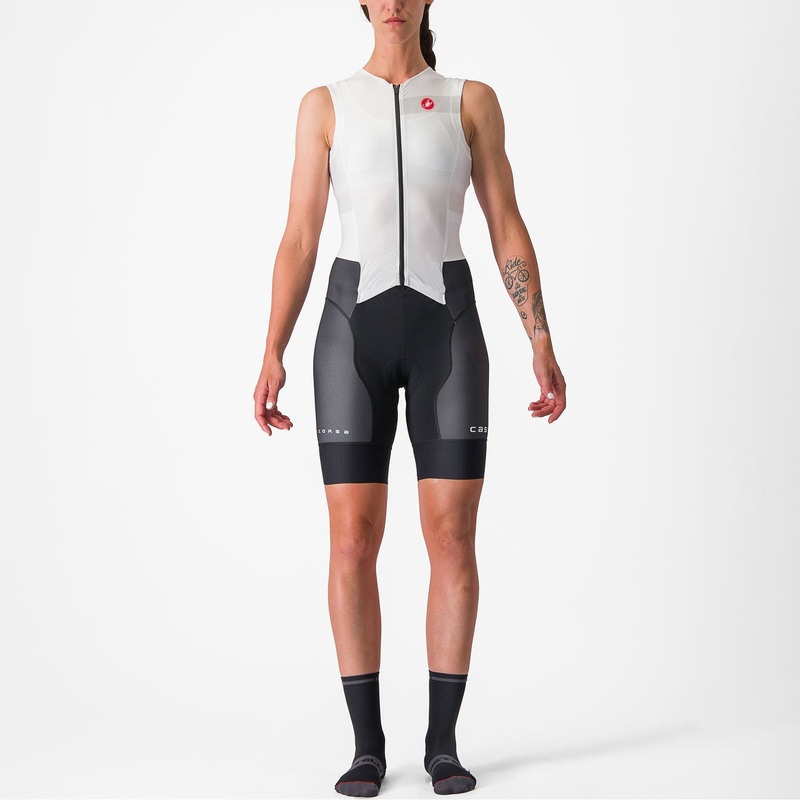 Body donna senza maniche Castelli Free Sanremo Suit – Bianco