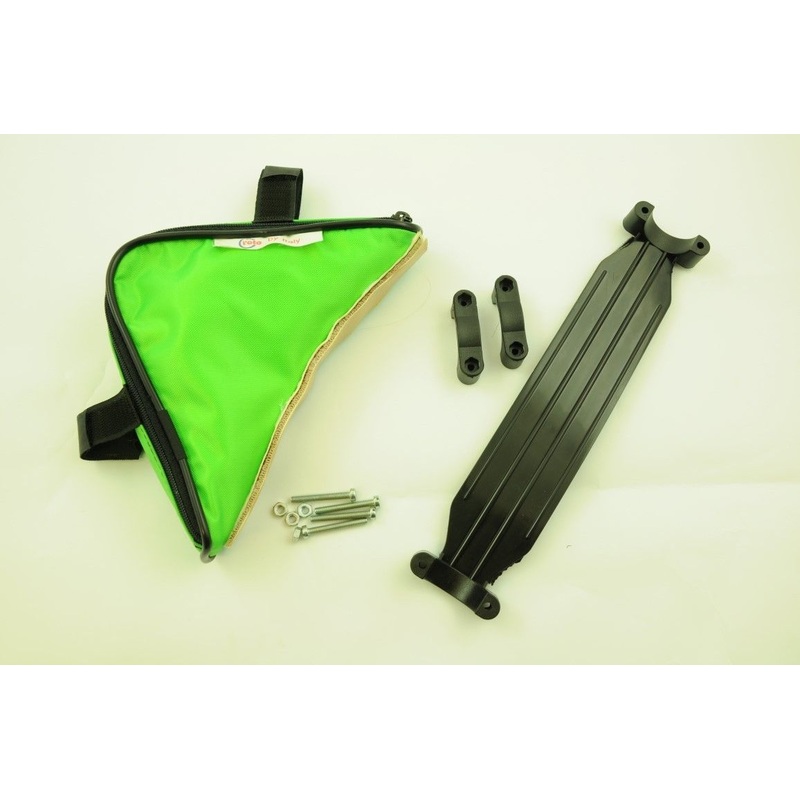 TRIANGLE TOOL BIKE FRAME BAG POUCH + SHOULDER STRAP CARRY YOUR BIKE NEON GREEN