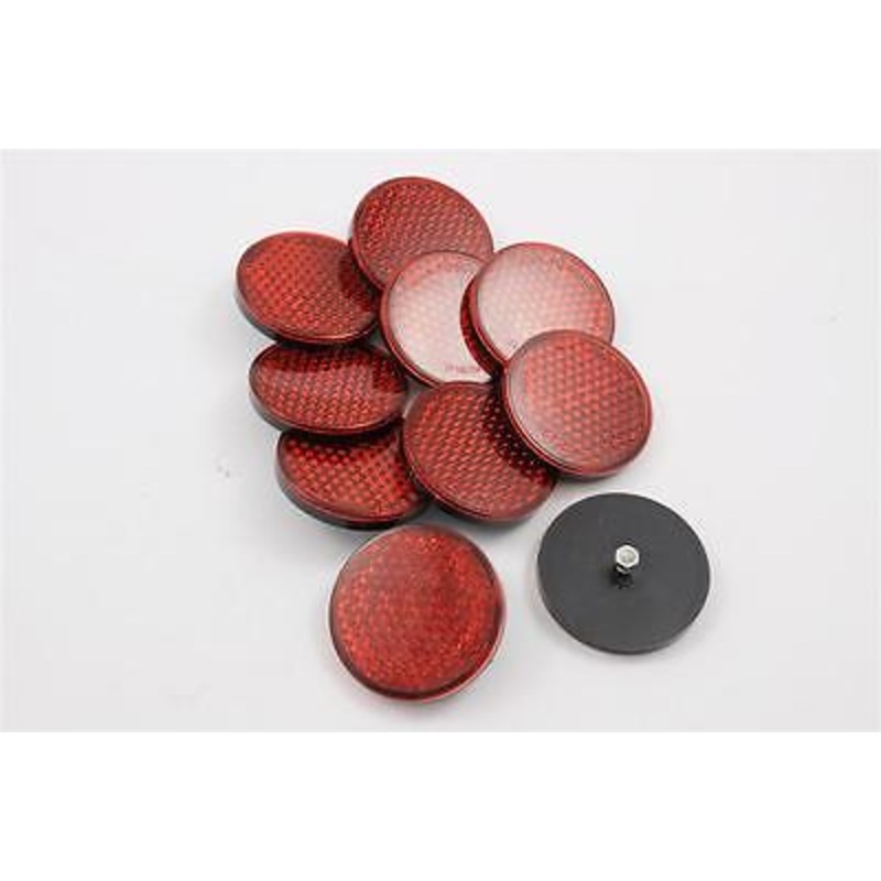 10 X Bicycle, Scooter, Trailer Vintage Style Round Rear Reflectors Wholesale Job