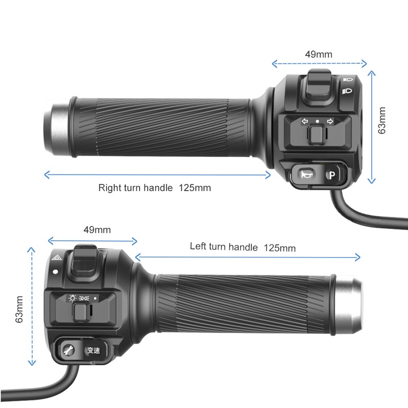 Wholesale 24V 36V 48V 60V 72V Scooter Ebike E-Motorcycle Electric Throttle Grip Handlebar