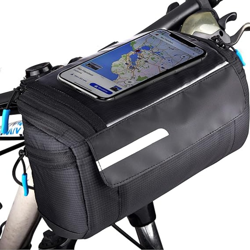 Waterproof Bike Handlebar Bag, Phone Holder, 4-Layer Protection Bicycles Bags