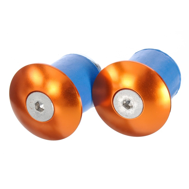 2 Pairs (4 Bar Ends) Alloy Brand-X Screw in Bar End Plugs in Orange