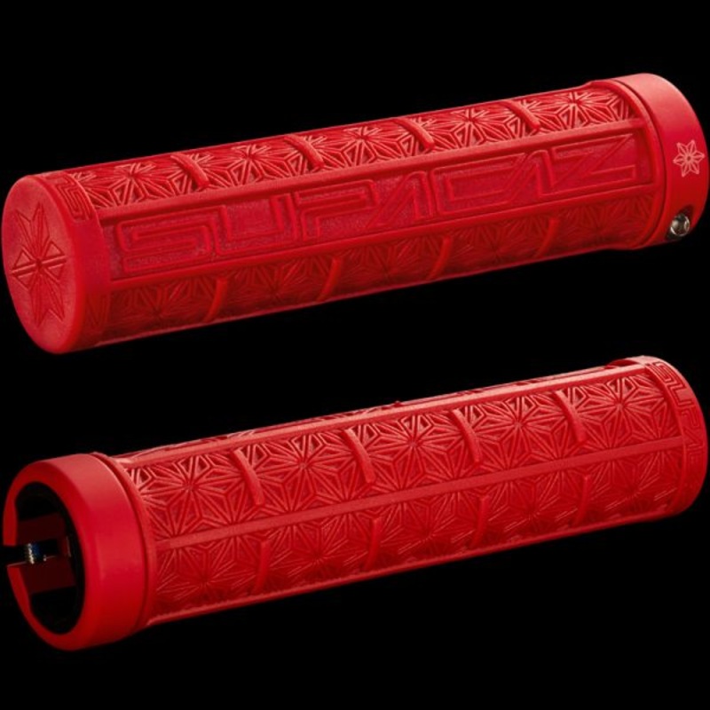 SUPACAZ LOCK ON GRIZIPS FOR MTB OVERSIZE 32mm DIAMETER HANDLEBARS GRIPS RED