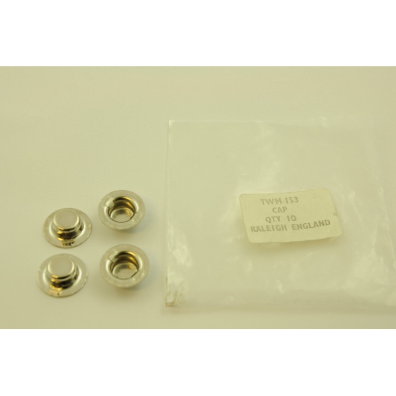 4 x 3-8 DOTLOC DOME AXLE CAPS FOR 70s ANTIQUE RALEIGH PRAMS,PUSH CHAIRS ETC