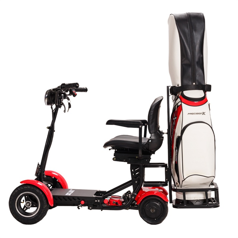 4 Wheel Disabled Fat Tyre Riding Pliable Mobility Golf Cart Electric Scooter Bike with Golf Bag Holder