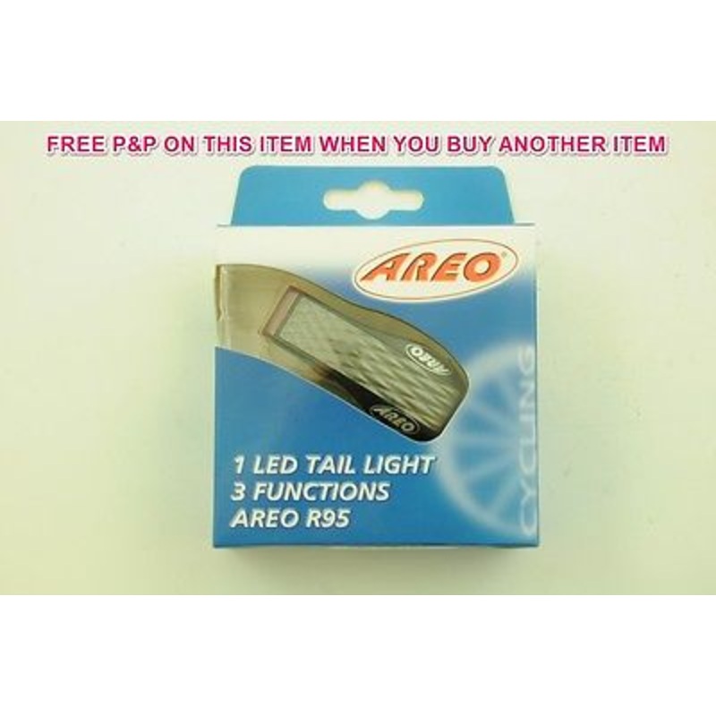 WIDE BEAM AREO R95 RED LED MTB- ANY BIKE REAR TAIL LIGHT SEAT POST FITTING 50% O