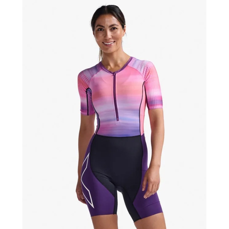 AERO SLEEVED WOMENS TRISUIT|Pink|Coral|Black|XS|S|M|L