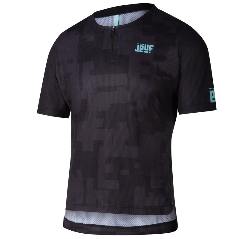 Maglia Juf Pro Gravel con zip – Nero