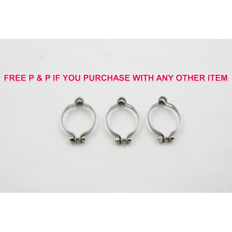 SET OF 3 FIXIE,MTB,60’s 70’s RACING BIKE SS CABLE CLIP GUIDES 25.4mm