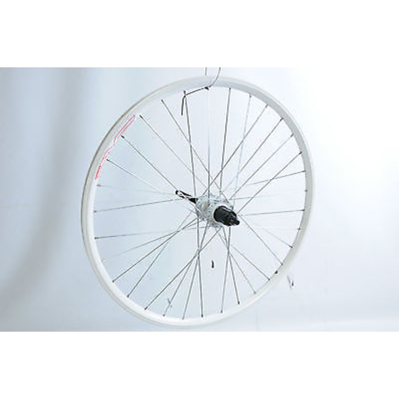 26 (559×19) Disc Hub MTB Bike Rear Wheel White Rim Freehub To Suit 8-9 Speed Cassette