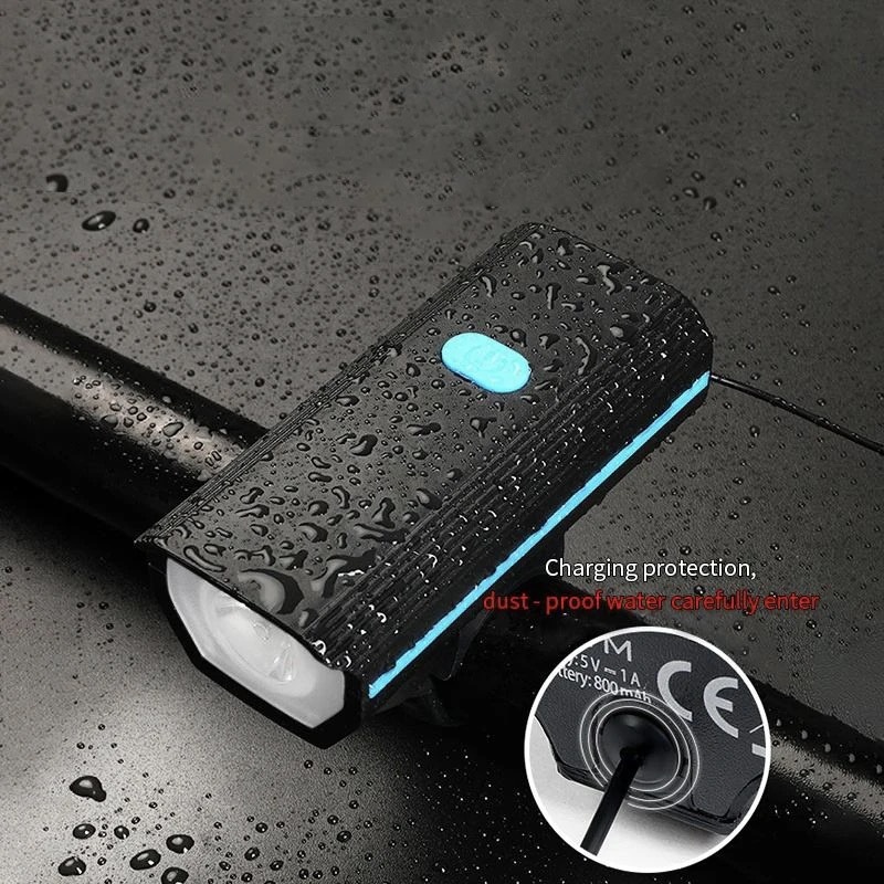 Waterproof Night Riding Road Bike LED Front Light 120dB Rechargeable Bicycle Flashlight