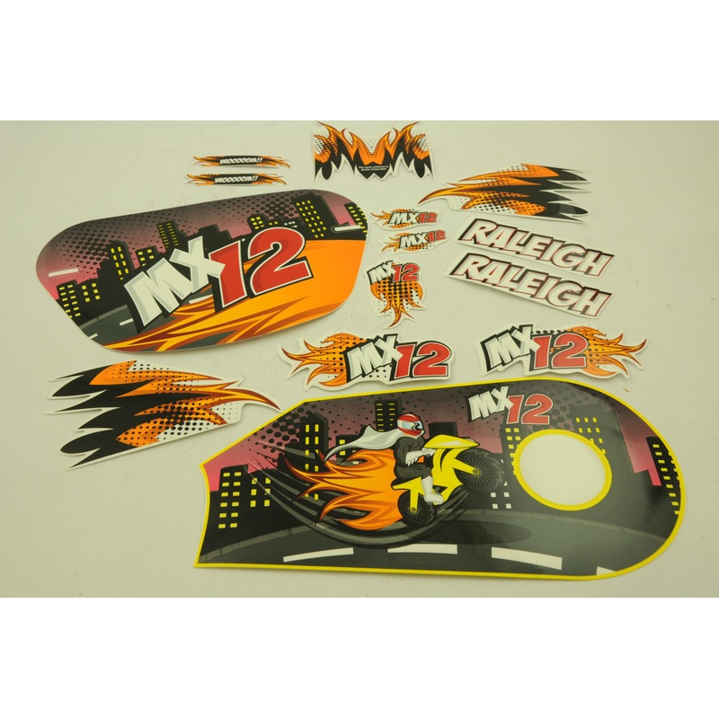 12 RALEIGH MX12 DECAL TRANSFER SET,STICKER PACK SUIT OTHER BIKES WTFRX12