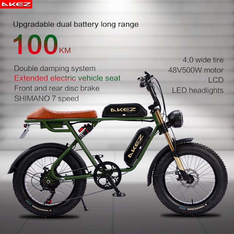 Retro 48V 750W Dual Battery 26ah Electric Bicycle