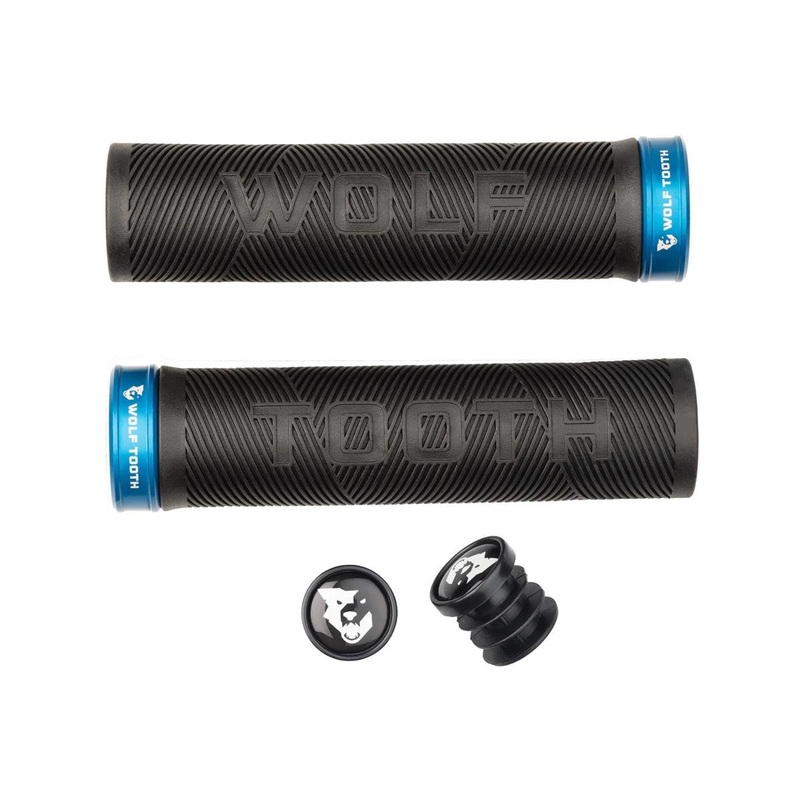 Wolf Tooth Components Echo Lock-On Grips (Black/Blue)