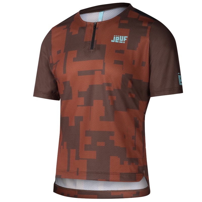 Maglia Juf Pro Gravel con zip – Marrone