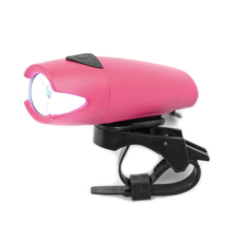 TRENDY PINK HIGH POWER 3 LED FRONT BIKE LIGHT FLASHES+CONSTANT SUIT OVER 50% OFF