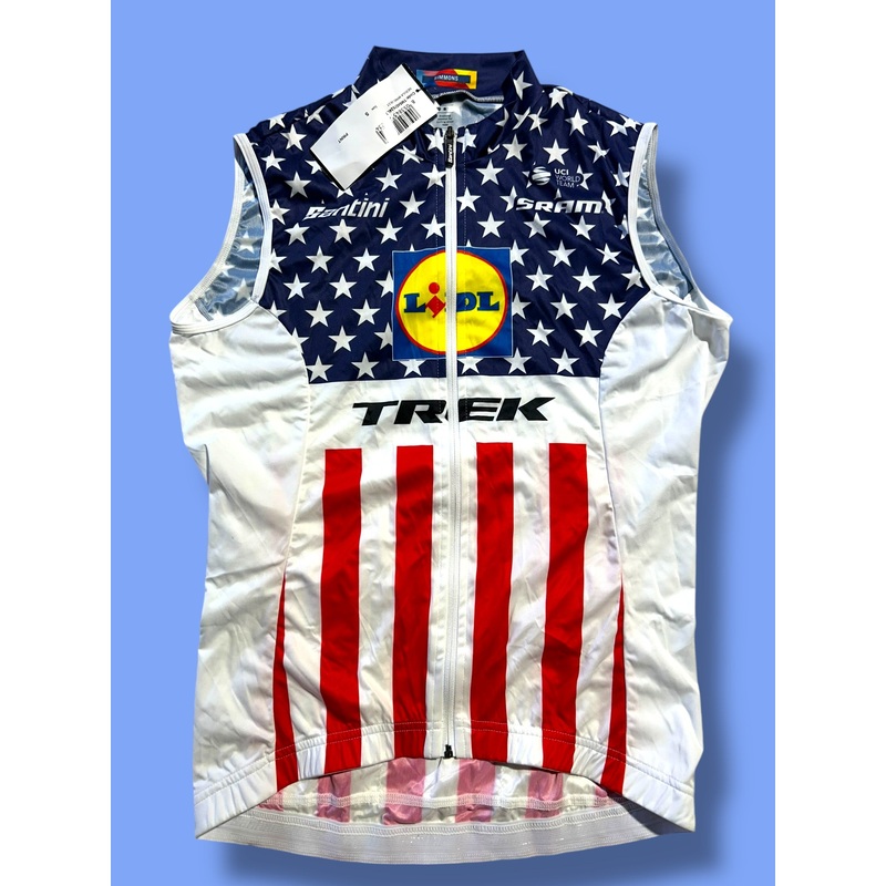Wind Vest Team Issued Gilet USA National Champion | Santini | Lidl  Trek | Pro Cycling Kit