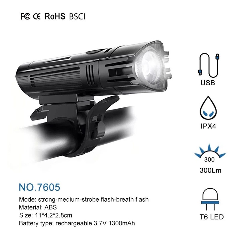 USB Rechargeable Bicycle Front Tail Light Waterproof LED Bicycle Light Set Bike Accessories for Riding Warning
