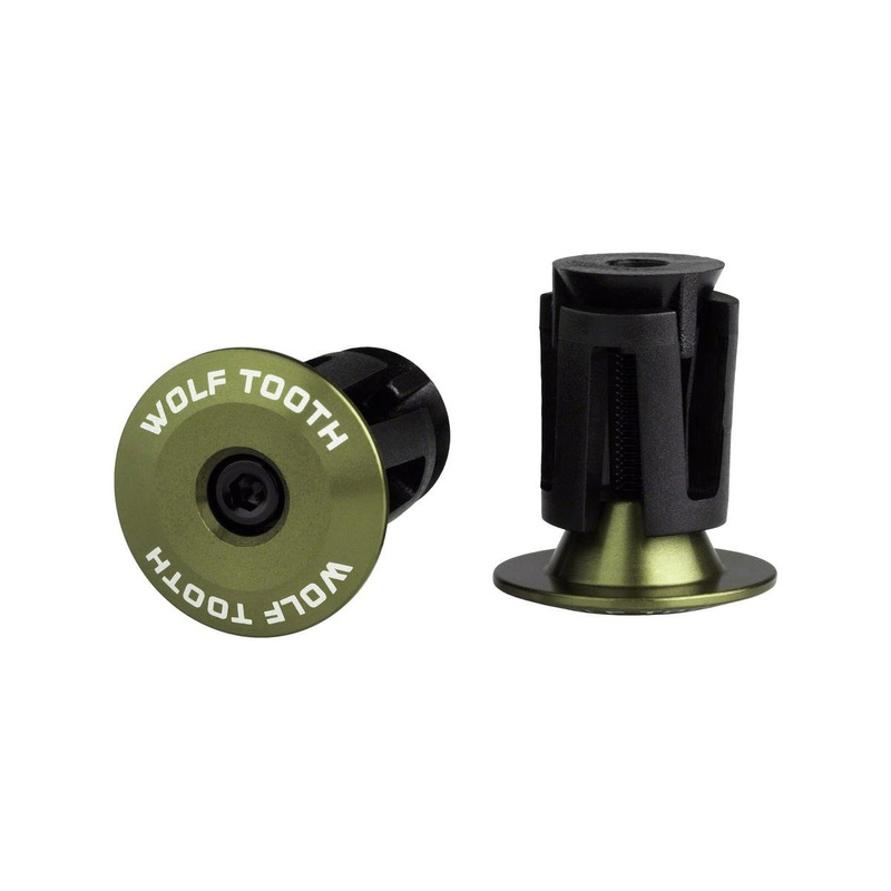 Wolf Tooth Components Alloy Bar End Plugs (Olive)