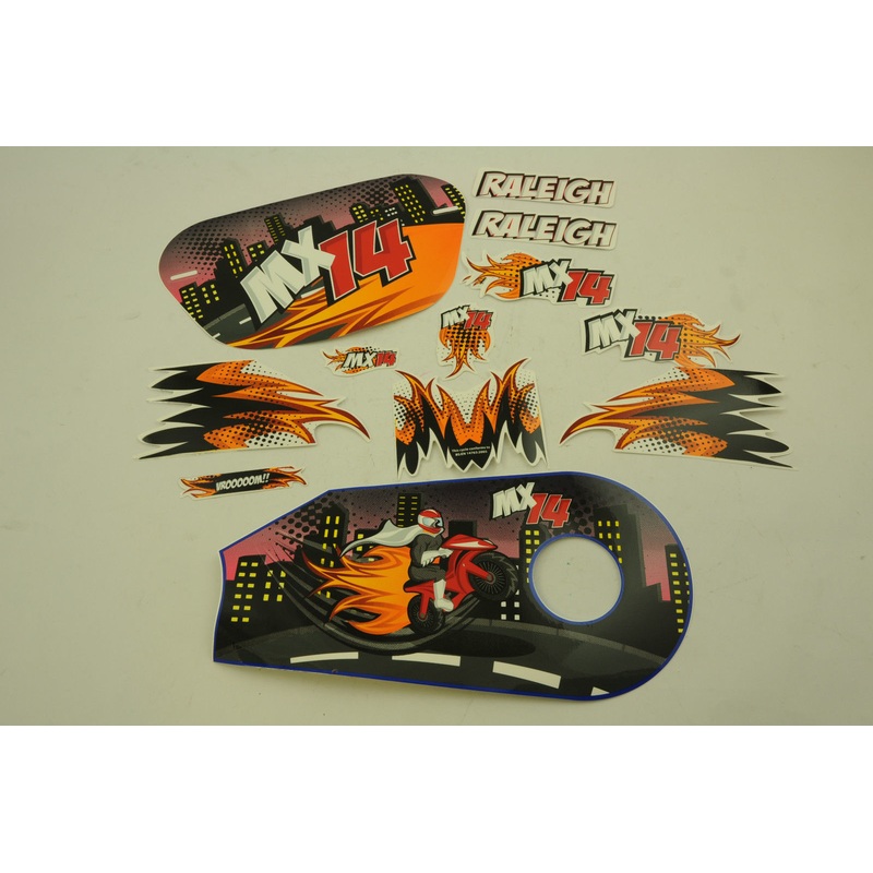 14 RALEIGH MX14 DECAL TRANSFER SET,STICKER PACK SUIT OTHER BIKES WTFRX14