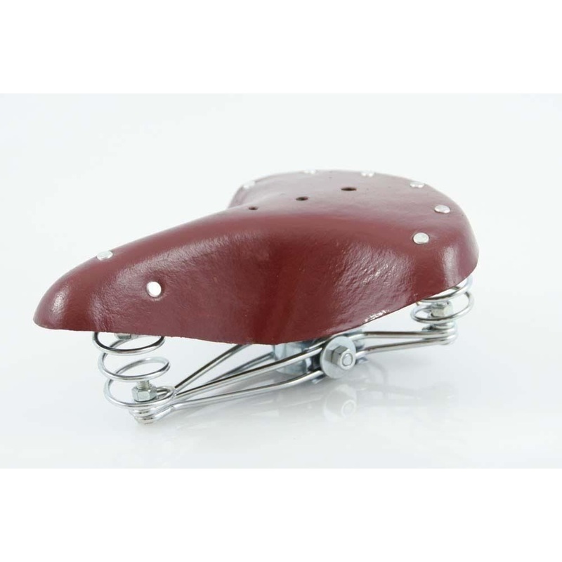 VINTAGE ROADSTER BIKE SEAT BROWN LEATHER EFFECT ANTIQUE LOOKING SPRUNG SADDLE
