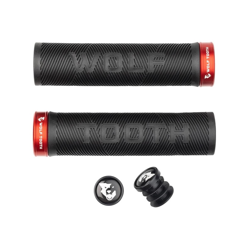 Wolf Tooth Components Echo Lock-On Grips (Black/Red)
