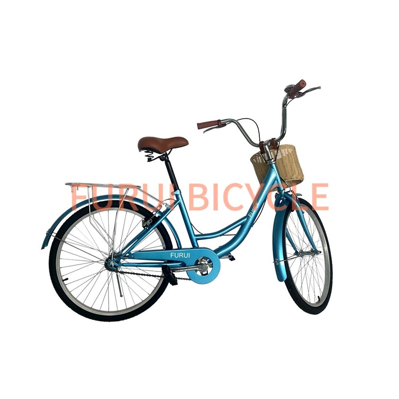 24” Vintage Style Aluminum City Bike Road Bicycle with Leather Grips Saddle